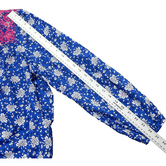 J.CREW BEAUTIFUL embroidered 100% cotton voile top in block print Size M coastal - Picture 6 of 16